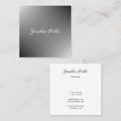 Handgeschreven scriptnaam Modern Sjabloon Elegant Vierkante Visitekaartje (Voorkant / Achterkant)