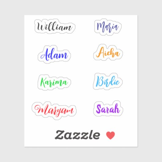 Handgeschreven scriptnamen, Beste waterdichte stic Sticker (Vel)