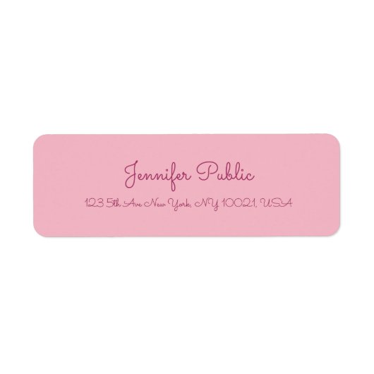 Handgeschreven scripttekst Elegant roze moderne vo Etiket (Voorkant)