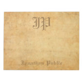 handgeschreven Sjabloon van Monogram weddenschap Notitieblok (Voorkant)