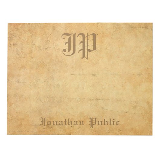  handgeschreven Sjabloon van Monogram weddenschap Notitieblok (Voorkant)