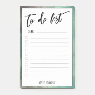 Handgeschreven Takenlijst Bruine Groene Rand, Geli Post-it® Notes
