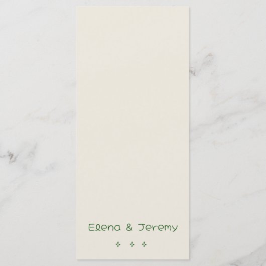 Handgeschreven tekening Scribble Wedding Menu (Achterkant)