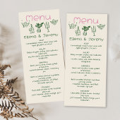 Handgeschreven tekening Scribble Wedding Menu