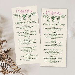 Handgeschreven tekening Scribble Wedding Menu