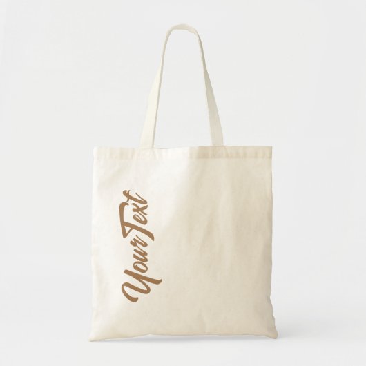 Handgeschreven tekst Licht bruin Sjabloon Aangepas Tote Bag (Voorkant)