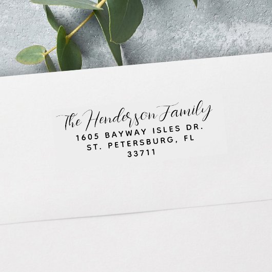 Handgeschreven teruggaveadres scriptnaam  zelfinktende stempel