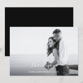 Handgeschreven trouwfotokaart - Witte script Bedankkaart (Voorkant / Achterkant)