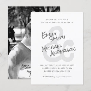 Handgeschreven Typeset Ampersand FOTO uitnodiginge Kaart