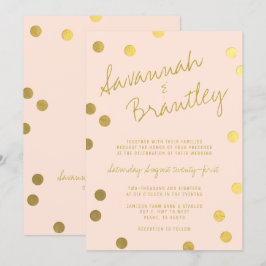 Handgeschreven Typografie Gold Foil Confetti Weddi Kaart