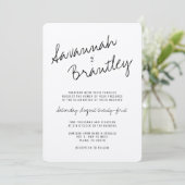 Handgeschreven Typografie Kraft Wedding Invitation Kaart (Staand voorkant)