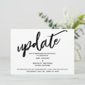 Handgeschreven Uitgestelde Trouwkaart Update Kaart (Staand voorkant)