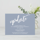 Handgeschreven Update Verloofd Afgezegde Bruiloft Kaart (Staand voorkant)