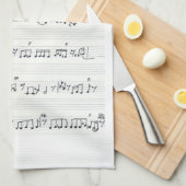 Handgeschreven vel muziek houdt het beloofde lied  theedoek (Quarter Fold)