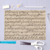 Handgeschreven  vel muziekpapier tissuepapier (Craft)