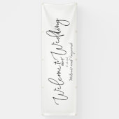 Handgeschreven Welkom op onze bruiloft 3 x 8 voet Spandoek (Verticaal)