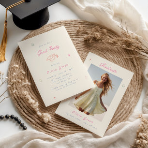 Handgeschreven Whimsy Pastel Afstuderen Kaart