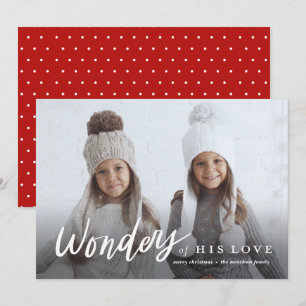 Handgeschreven Wonders van Zijne Liefde Religieuze Feestdagenkaart