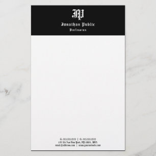 handgeschreven zwart wit elegante Sjabloon Briefpapier