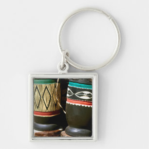 Handgesneden drums, Livingston, Zambia Sleutelhanger