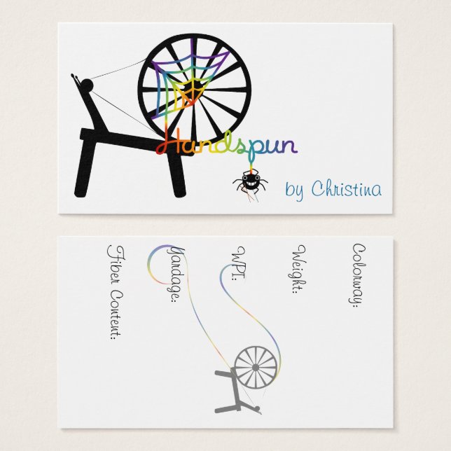 Handgesponnen Fiber Arts Visitekaartjes (Voorkant /achterkant)