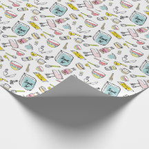 Handgetekend bakpatroon, omslagpapier