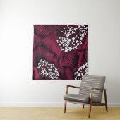 Handgetekend bloempatroon met kamelia-bloemen wandkleed (In Situ (horizontaal))