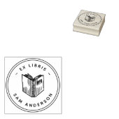 handgetekend boek rond bibliotheek ex libris 	rubberstempel (Gestempeld)