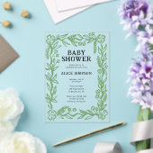 handgetekend botanisch Baby shower Acryl Uitnodigingen (Insitu (Huwelijk))