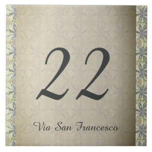 Handgetekend Cyanus House Number & Street Tegeltje