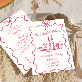 Handgetekend de avond voor de repetitie diner    kaart