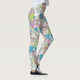 Handgetekend door EDDArt - Sterren en Harten 1 Leggings