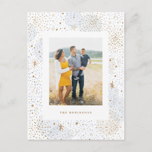 Handgetekend Fireworks New Years Photo Briefkaart