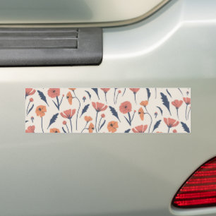 Handgetekend floreel patroon bumpersticker