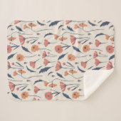 Handgetekend floreel patroon sherpa deken (Voorkant (horizontaal))