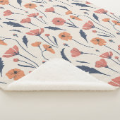 Handgetekend floreel patroon sherpa deken (3/4)