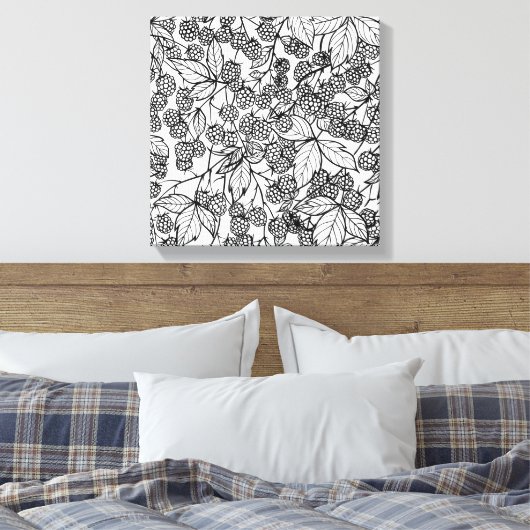 handgetekend frambozen canvas afdruk (Insitu (Slaapkamer))