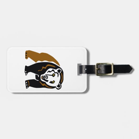 Handgetekend - Grizzly BEER- Wildlife - Natuur - Bagagelabel (Voorkant horizontaal)