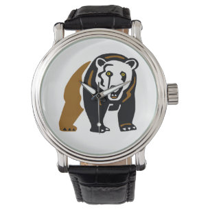 Handgetekend - GRIZZLY Beer - Wildlife - USA Horloge