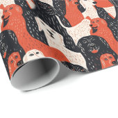 Handgetekend hondenpatroonontwerp cadeaupapier (Rol Hoek)