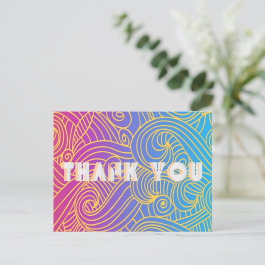 Handgetekend Krullend Patroon Abstract Briefkaart (Staand voorkant)