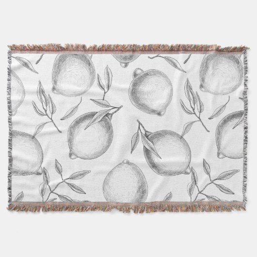 Handgetekend Lemon-patroon Deken (Voorkant)