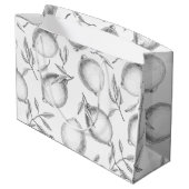 Handgetekend Lemon-patroon Groot Cadeauzakje (Achterkant Gekanteld)