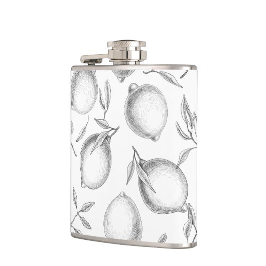 Handgetekend Lemon-patroon Heupfles (Links)