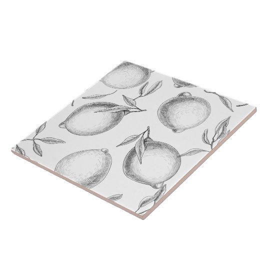 Handgetekend Lemon-patroon Tegeltje (Zijkant)