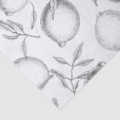 Handgetekend Lemon-patroon Tissuepapier (Detail)