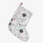 Handgetekend mok, naadloos ontwerp. kleine kerstsok (Voorkant (Hangend))