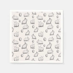Handgetekend paaspatroon Papier Napkin Servet