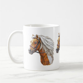 Handgetekend portret van een pinto paard koffiemok