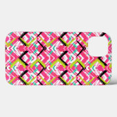 Handgetekend roze zigzagpatroon Case-Mate iPhone case (Achterkant (horizontaal))